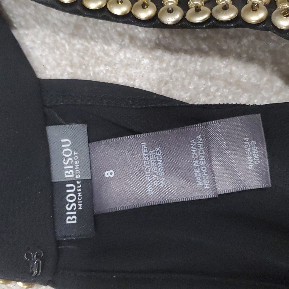 Bisou Bisou black wide leg jumpsuit rompers size 8 - Picture 7 of 13